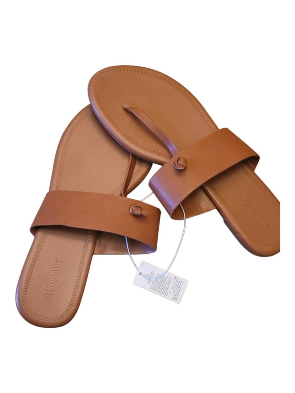 🥳5/$25!🥳 Old Navy Cognac Brown Wide Strap Toe Post Sandals